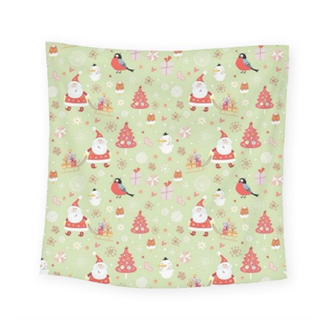 Christmas Pattern, Christmas Tree, Santa Square Tapestry (Small) from ArtsNow.com