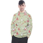 Christmas Pattern, Christmas Tree, Santa Men s Pullover Hoodie