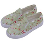 Christmas Pattern, Christmas Tree, Santa Kids  Canvas Slip Ons