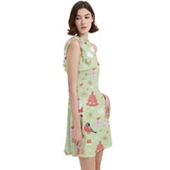 Cocktail Party Halter Sleeveless Dress With Pockets 