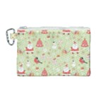 Christmas Pattern, Christmas Tree, Santa Canvas Cosmetic Bag (Medium)