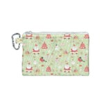 Christmas Pattern, Christmas Tree, Santa Canvas Cosmetic Bag (Small)