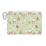 Christmas Pattern, Christmas Tree, Santa Canvas Cosmetic Bag (Large)