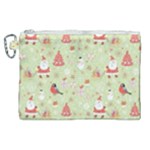 Christmas Pattern, Christmas Tree, Santa Canvas Cosmetic Bag (XL)