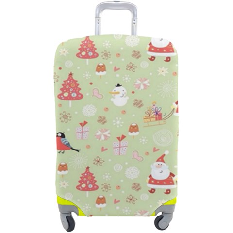 Christmas Pattern, Christmas Tree, Santa Luggage Cover (Large) from ArtsNow.com