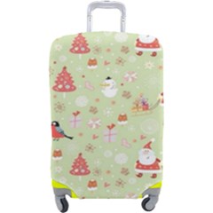 Christmas Pattern, Christmas Tree, Santa Luggage Cover (Large) from ArtsNow.com