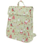 Christmas Pattern, Christmas Tree, Santa Flap Top Backpack