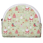 Christmas Pattern, Christmas Tree, Santa Horseshoe Style Canvas Pouch