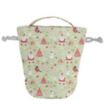 Christmas Pattern, Christmas Tree, Santa Drawstring Bucket Bag