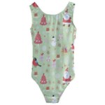 Christmas Pattern, Christmas Tree, Santa Kids  Cut-Out Back One Piece Swimsuit