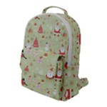 Christmas Pattern, Christmas Tree, Santa Flap Pocket Backpack (Large)