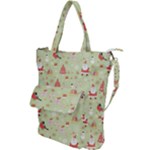 Christmas Pattern, Christmas Tree, Santa Shoulder Tote Bag