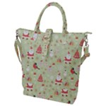 Christmas Pattern, Christmas Tree, Santa Buckle Top Tote Bag