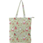 Christmas Pattern, Christmas Tree, Santa Double Zip Up Tote Bag