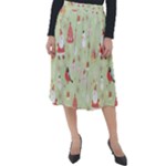 Christmas Pattern, Christmas Tree, Santa Classic Velour Midi Skirt 