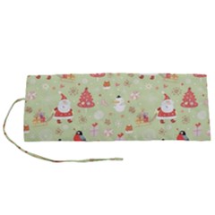 Christmas Pattern, Christmas Tree, Santa Roll Up Canvas Pencil Holder (S) from ArtsNow.com