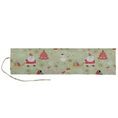 Christmas Pattern, Christmas Tree, Santa Roll Up Canvas Pencil Holder (L) from ArtsNow.com