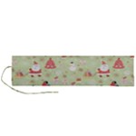 Christmas Pattern, Christmas Tree, Santa Roll Up Canvas Pencil Holder (L)