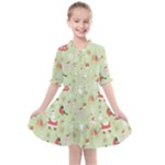 Christmas Pattern, Christmas Tree, Santa Kids  All Frills Chiffon Dress