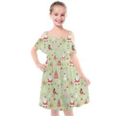 Kids  Cut Out Shoulders Chiffon Dress 