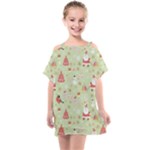 Christmas Pattern, Christmas Tree, Santa Kids  One Piece Chiffon Dress