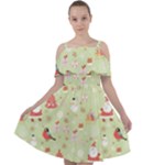 Christmas Pattern, Christmas Tree, Santa Cut Out Shoulders Dress