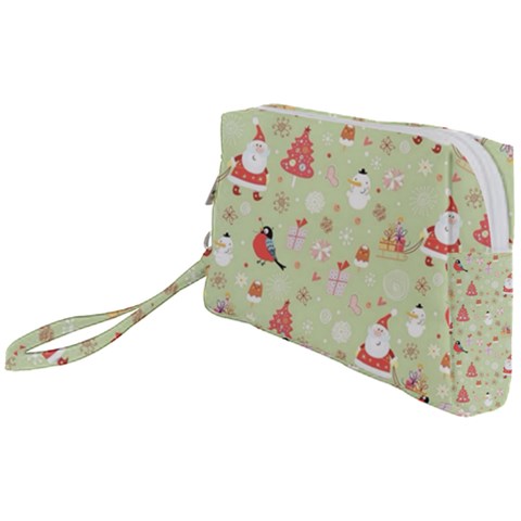 Christmas Pattern, Christmas Tree, Santa Wristlet Pouch Bag (Small) from ArtsNow.com