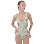 Christmas Pattern, Christmas Tree, Santa Side Cut Out Swimsuit