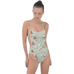 Tie Strap One Piece Swimsuit 