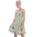 Christmas Pattern, Christmas Tree, Santa Knee Length Skater Dress