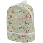 Christmas Pattern, Christmas Tree, Santa Zip Bottom Backpack