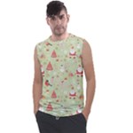 Christmas Pattern, Christmas Tree, Santa Men s Regular Tank Top