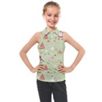 Christmas Pattern, Christmas Tree, Santa Kids  Sleeveless Polo T-Shirt