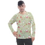 Christmas Pattern, Christmas Tree, Santa Men s Pique Long Sleeve T-Shirt