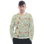 Christmas Pattern, Christmas Tree, Santa Men s Long Sleeve Raglan T-Shirt