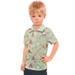 Christmas Pattern, Christmas Tree, Santa Kids  Polo T-Shirt