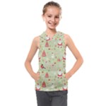 Christmas Pattern, Christmas Tree, Santa Kids  Sleeveless Hoodie