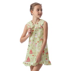 Kids  Pilgrim Collar Ruffle Hem Dress 