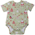 Christmas Pattern, Christmas Tree, Santa Baby Short Sleeve Bodysuit