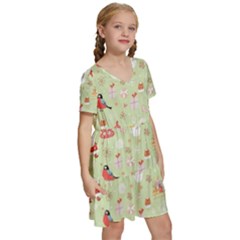 Kids  Short Sleeve Tiered Mini Dress 