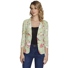 Women s One-Button 3/4 Sleeve Short Jacket 