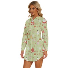 Womens Long Sleeve Shirt Dress 