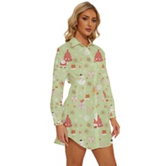 Womens Long Sleeve Shirt Dress 