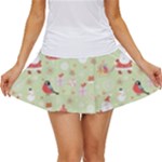 Christmas Pattern, Christmas Tree, Santa Women s Skort