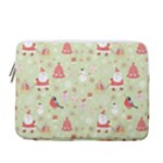 Christmas Pattern, Christmas Tree, Santa 13  Vertical Laptop Sleeve Case With Pocket