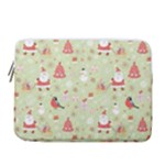 Christmas Pattern, Christmas Tree, Santa 14  Vertical Laptop Sleeve Case With Pocket