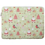 Christmas Pattern, Christmas Tree, Santa 17  Vertical Laptop Sleeve Case With Pocket