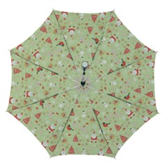 Christmas Pattern, Christmas Tree, Santa Automatic Folding Umbrella with Case (Medium) from ArtsNow.com