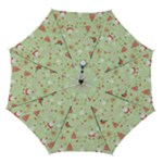 Christmas Pattern, Christmas Tree, Santa Automatic Folding Umbrella with Case (Medium)