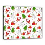 Christmas Pattern, Pattern, Christmas, Trees, Santa Canvas 20  x 16  (Stretched)